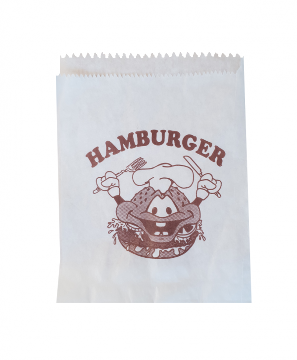 papírový sáček na hamburger, jednobarevný tisk